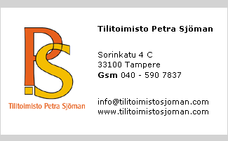 K�yntikortti: Tilitoimisto Petra Sj�man